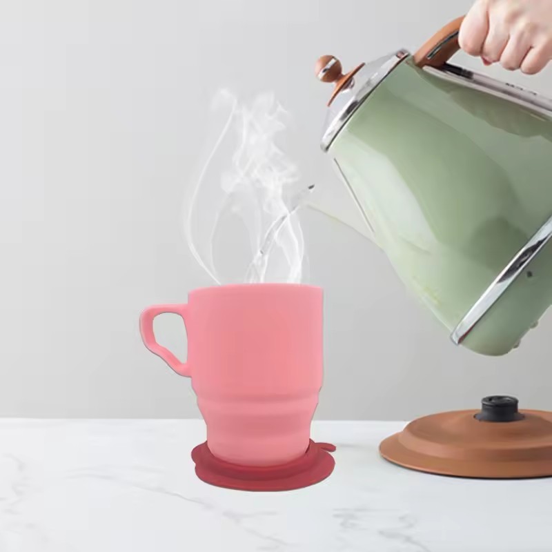Food Grade 180ml 300ml Collapsible Silicone Mug Travel Cup
