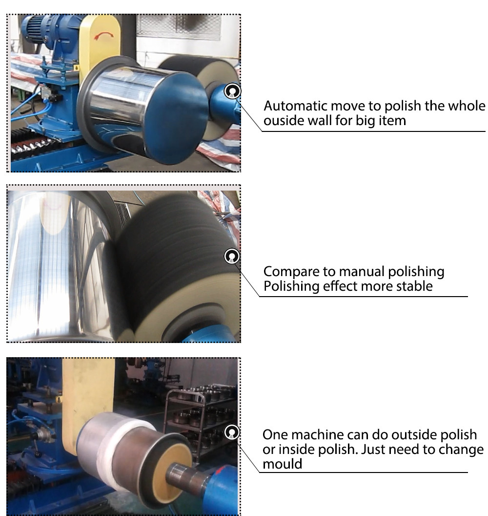 Pots Rim Vertical Polishing Machine Kitchen Ware, Cookware and Utensil Inner & Outer Polishing