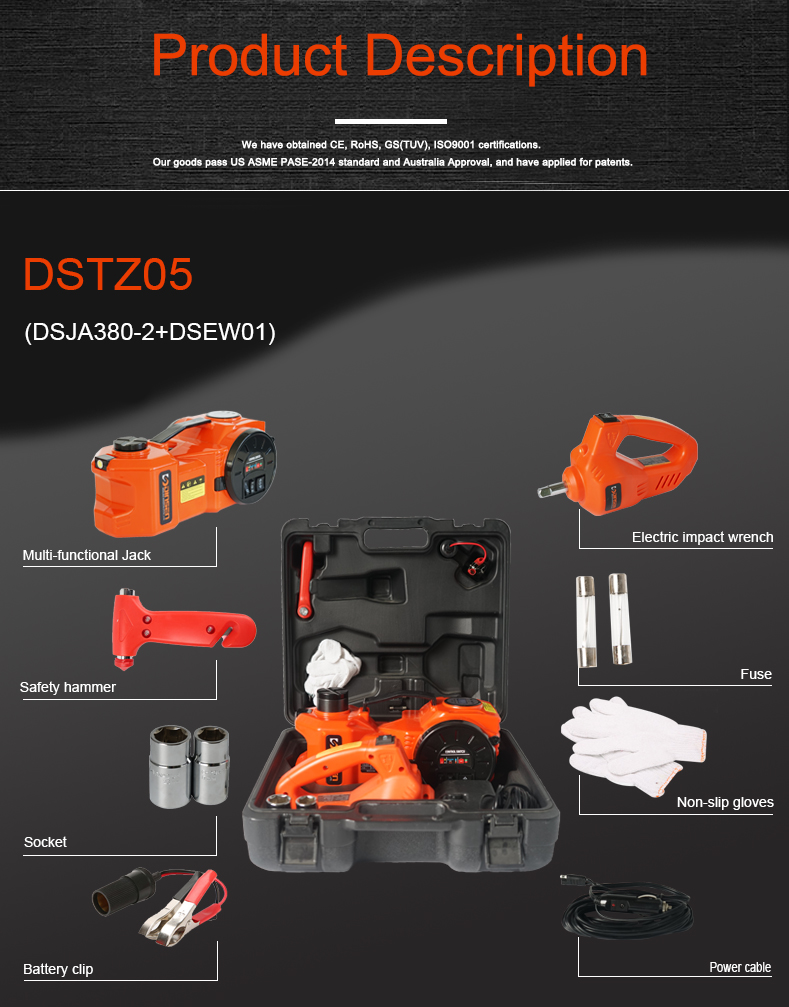 High Efficiency 5T Electric Hydraulic Jack Kit Mechanical Lifting Jacks