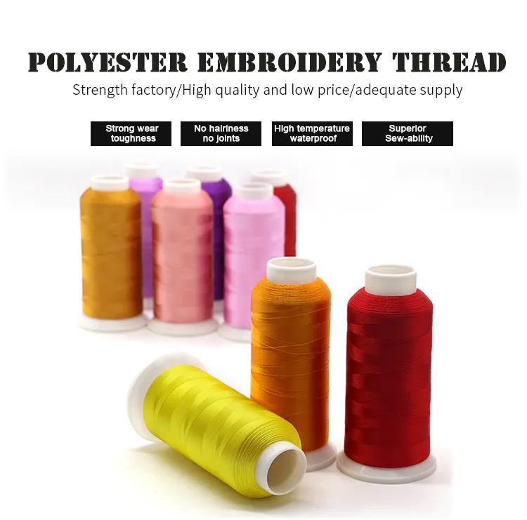 Polyester Thread Customizable Glossy Hilo Para Bordar for High Speed Machine Embroidery