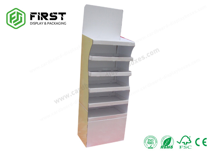 Customized POP Cardboard Floor Standing Display Units Foldable Cardboard Floor Display