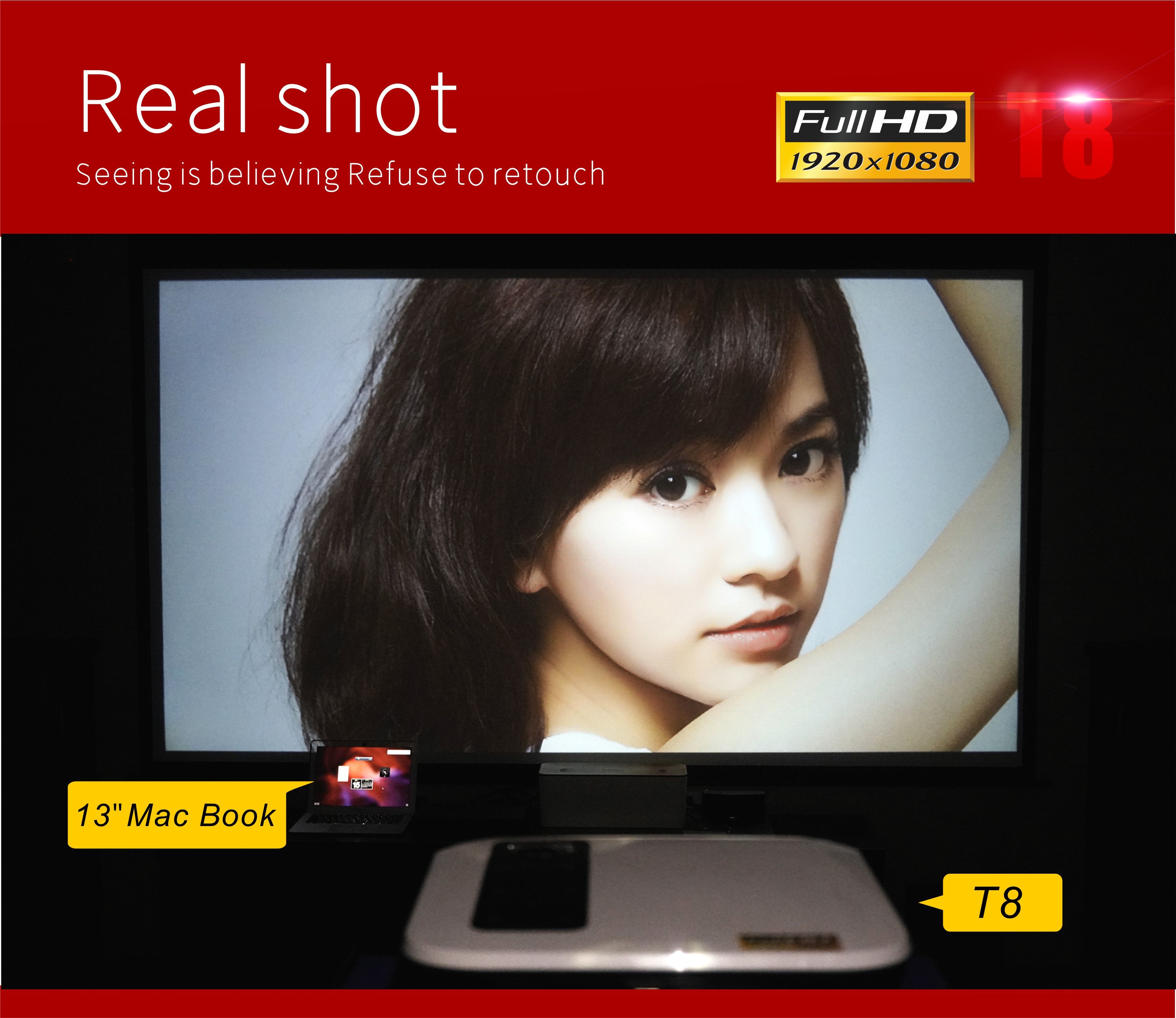 Android Led Multimedia Projector 1080p Full HD Mini LED Projector T8