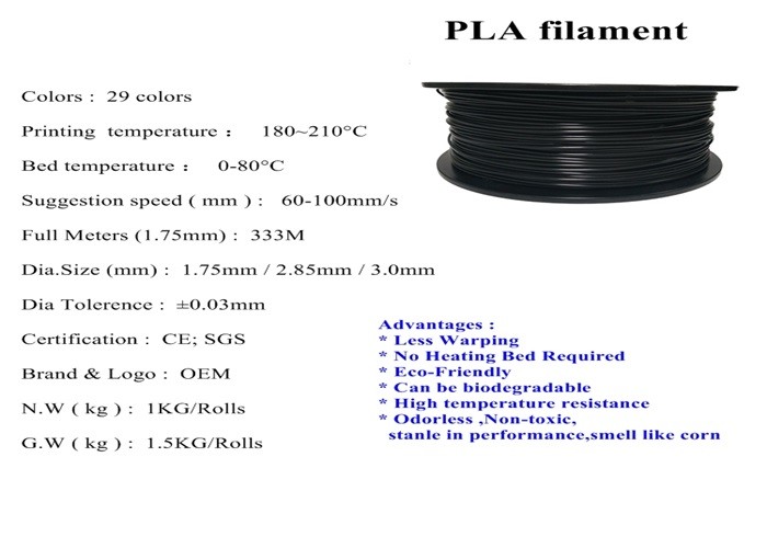 3d Printer Plastic Filament PLA 3D Printer Filament 1.75mm 3d Pen Filament
