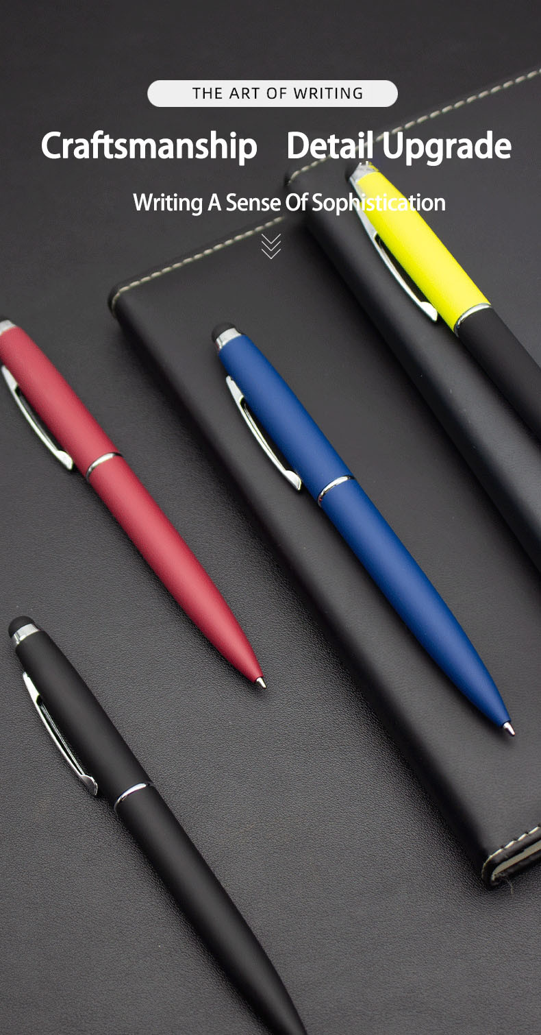 Metal Soft Touch Feeling Ballpoint Pen 1.0mm Multi Color Touch Screen Ball Pen
