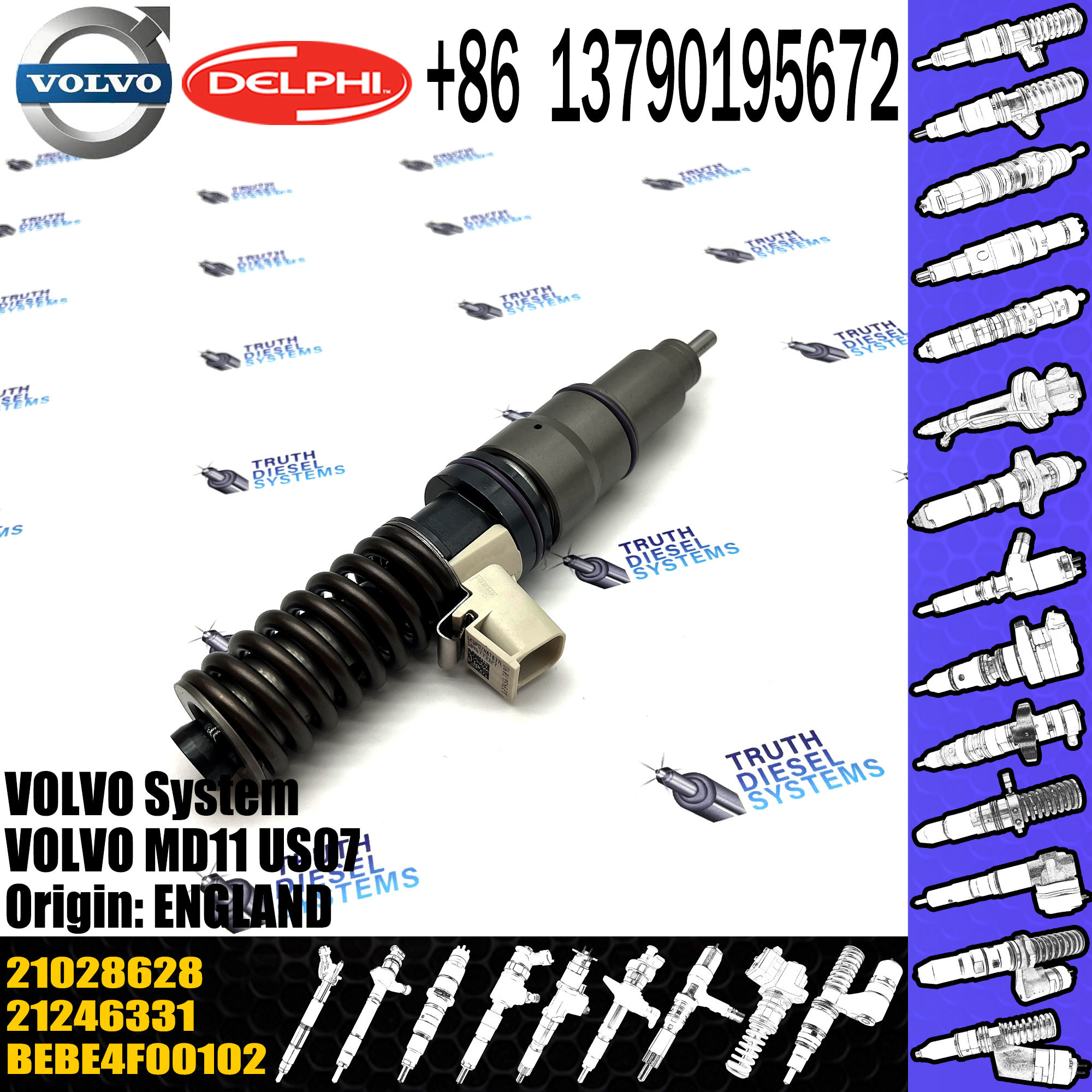 High quality 4 pin nozzle assembly Diesel pump injector 21028628 for diesel engine