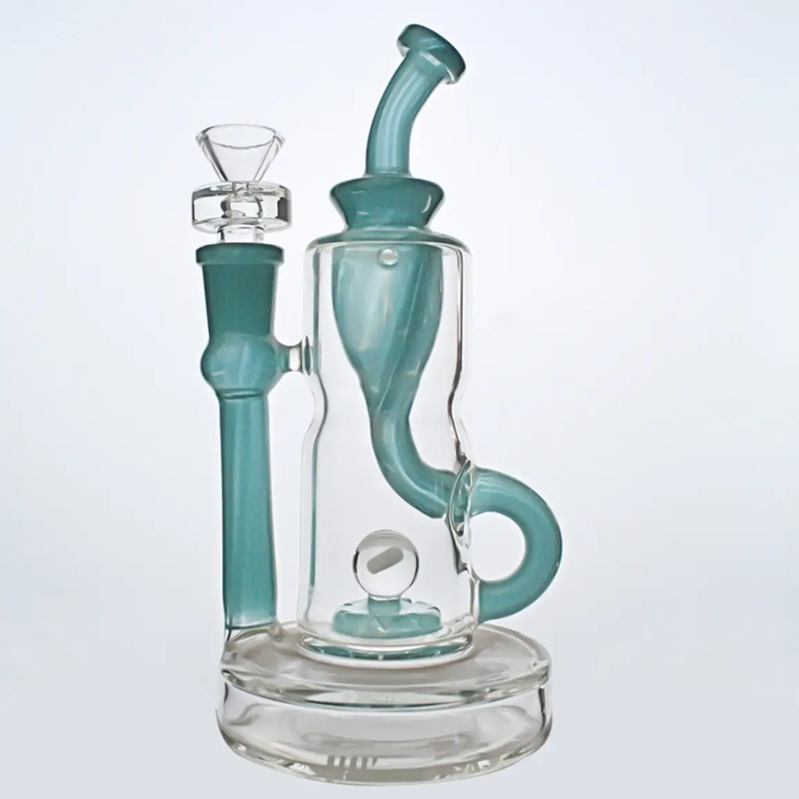 10Inches Small Glass Hookah Beaker Assorted Color With Black Diffused Downstem