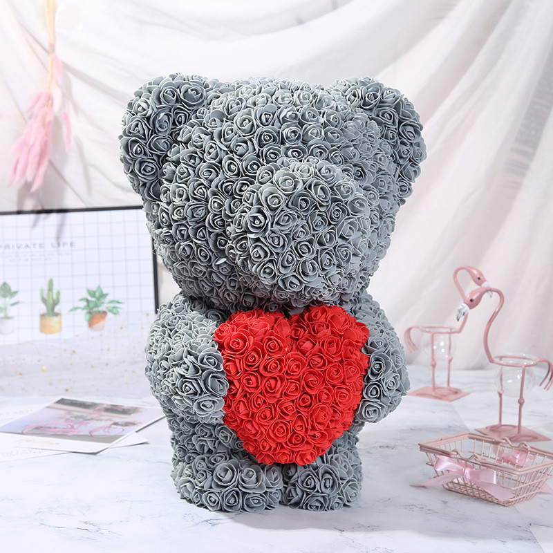 Large Rose Bear Foam / PE Handmade Artificial Flowers for Valentine Day Gift 70cm