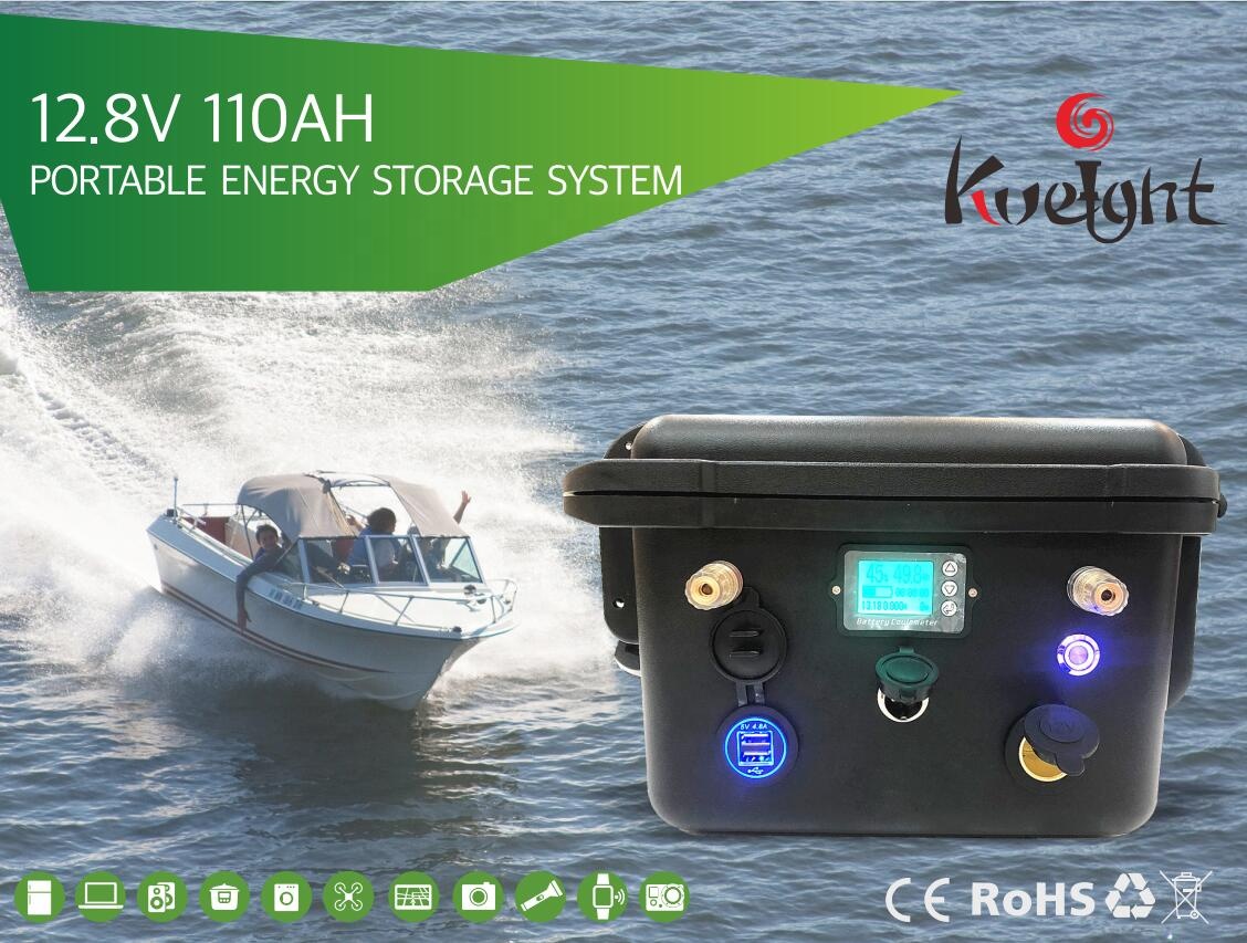 12.8V 110Ah Lithium Portable Power Box LiFePO4 Mobile Power Station Backup