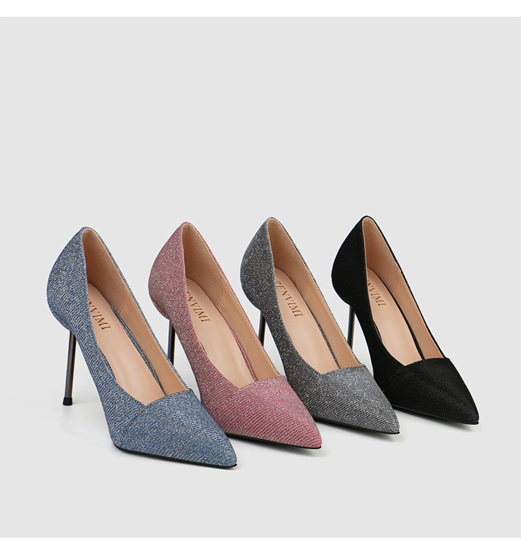 Leather Insoles 85mm High Heel Dress Shoes Thin Heeled For Party Wedding