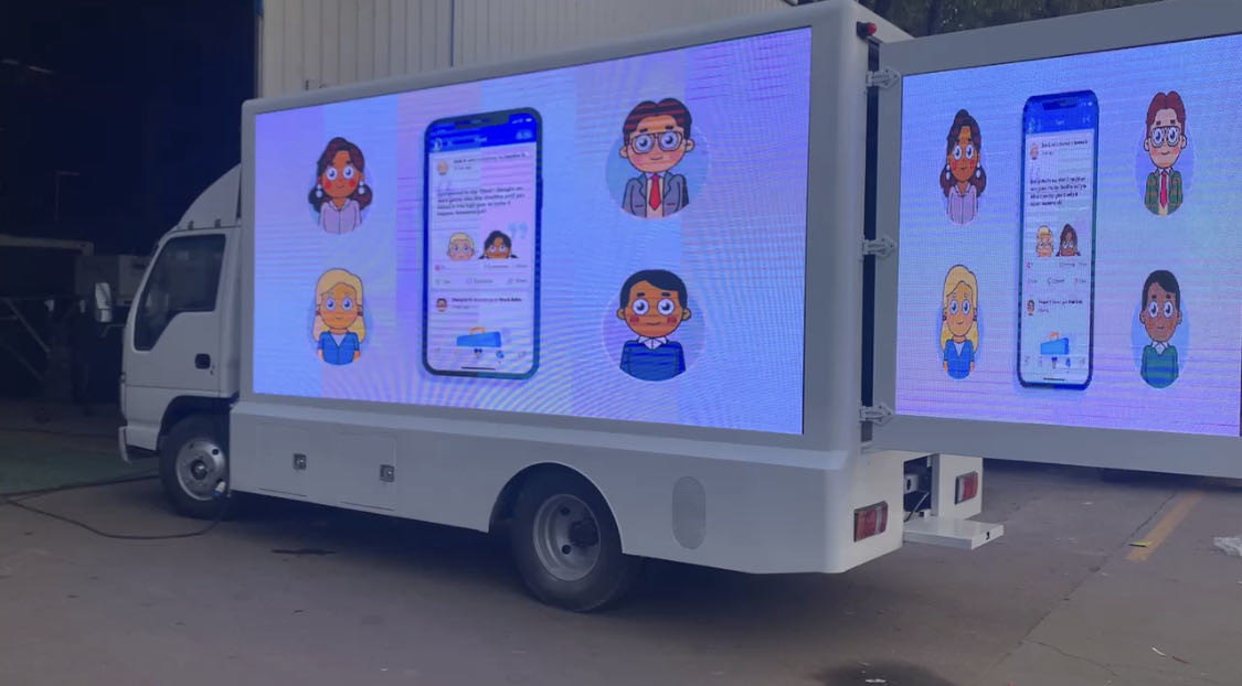 P3 P4 Mobile Billboard Truck Small Digital LHD LED Screen Advertising Van