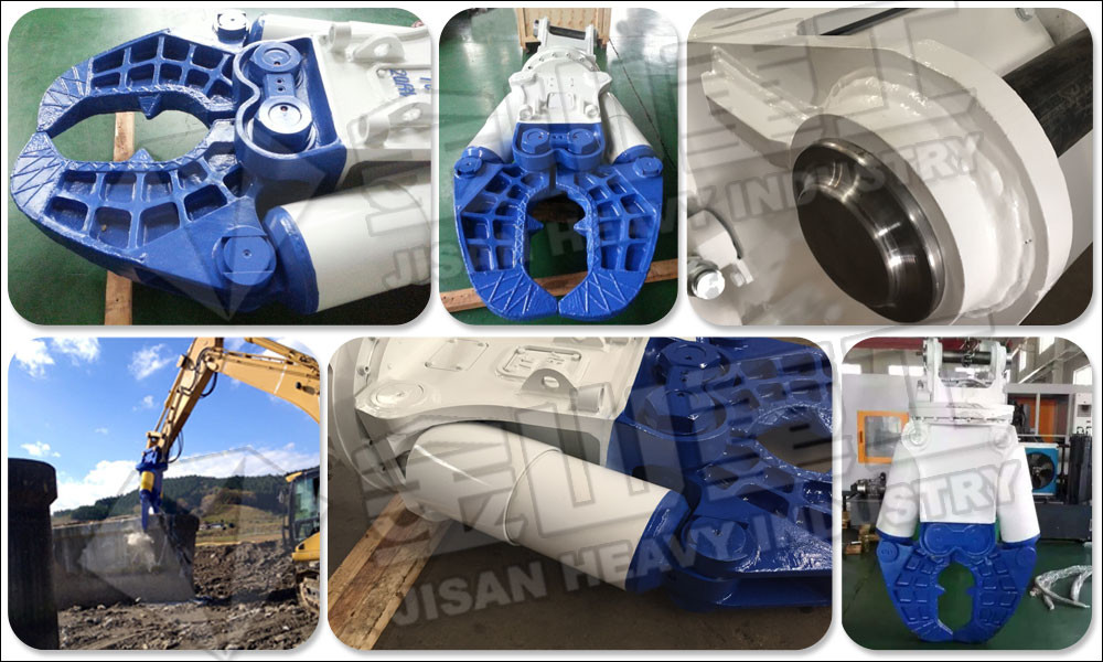 Double Cylinder Excavator Metal Shears 360 Degree Hydraulic Rotation Motor