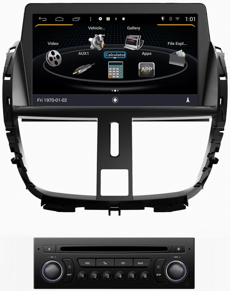 ouchuangbo car multimedia s160 for Peugeot 207 support android 4.4 gps sat nav Bluetooth phone book radio