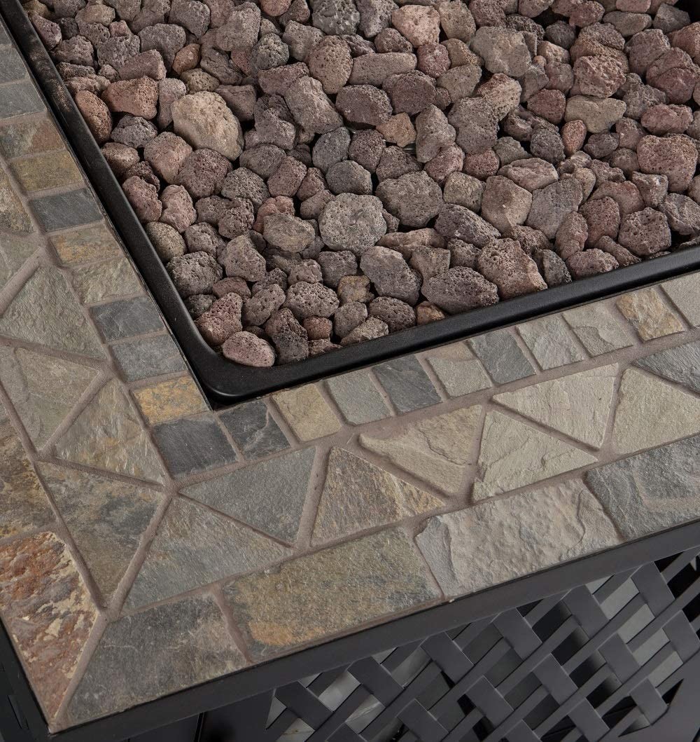 Metal Square Propane Fire Pit Table Modern Smokeless 30 Inch