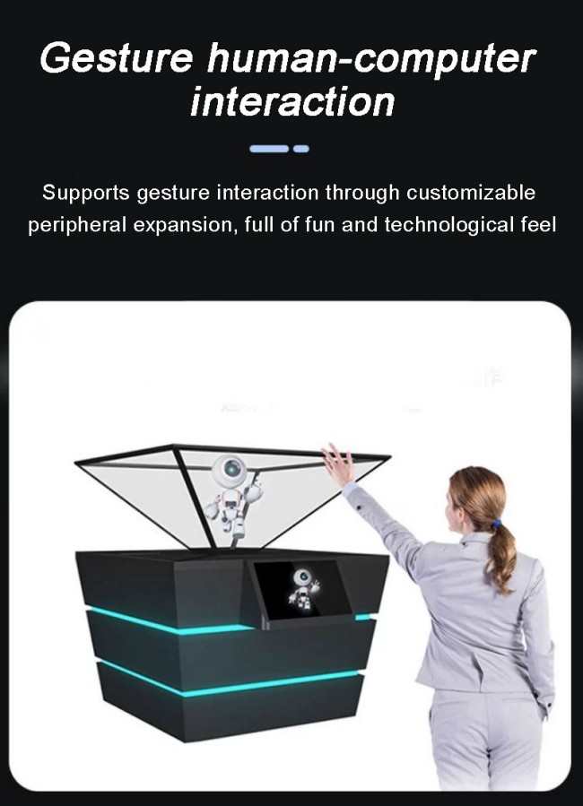 Exhibition Hall Holographic Display Cabinet 270-Degree Transparent Design Android Operating System