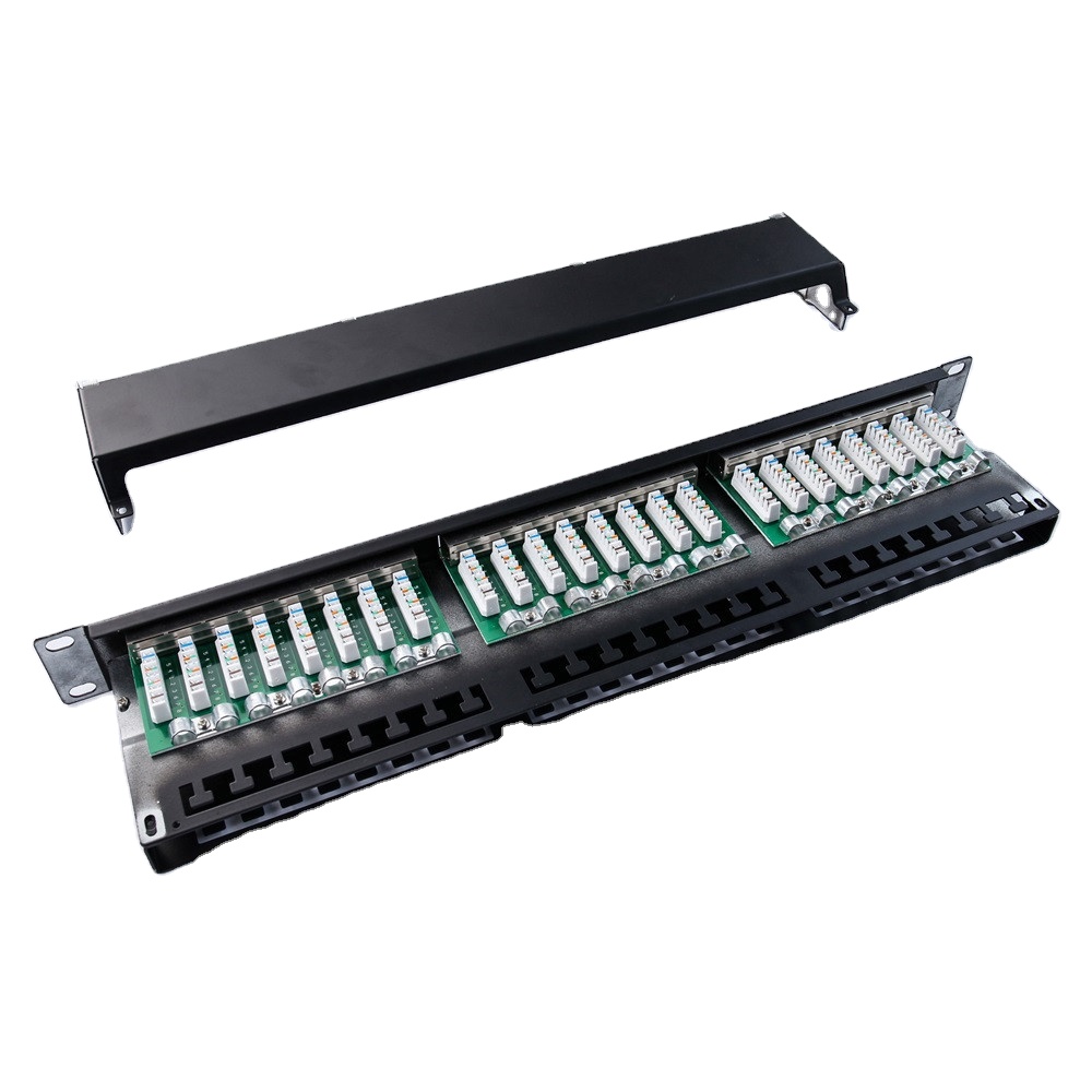 19 Inch 48 Port UTP 1U Rack Mount Keystone Patch Panel for Cat6 Cabling Ports Length