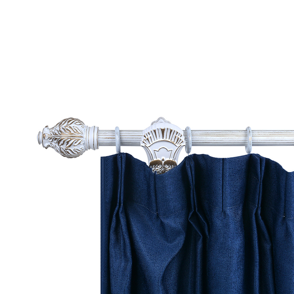 28mm Resin Four Leaves Custom Curtain Rod Finials Retro Style Wall Mounted