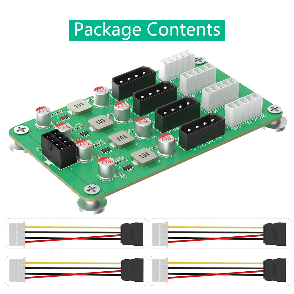 ATX 12V 3A Power Supply Breakout Adapter Board PSU 24 Pin 8pin