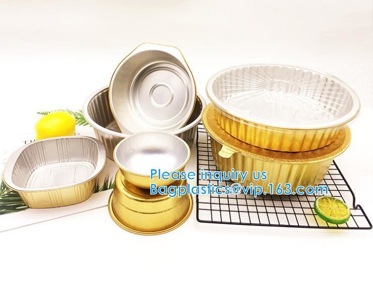 Aireline Rectangle Shaped, Disposable Aluminum Foil Pan, Take-Out Food Containers, Foil Cake Cup