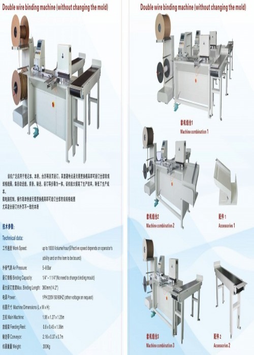 Brochure Loose Leaf Double Loop Wire Binding Machine 1PH 220v 50/60Hz