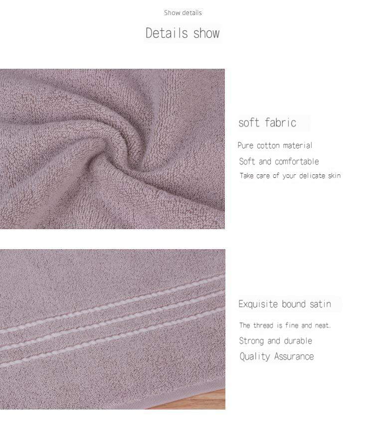 Pure Color Pattern Combed Cotton Luxury Bath Hand Face Towels for All Ages and Genders