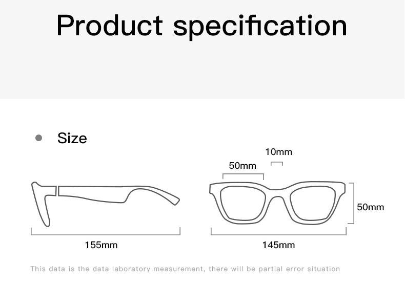 Audio Glasses Bluetooth Sunglasses UV400 Protection Dual Stereo Speaker For Men