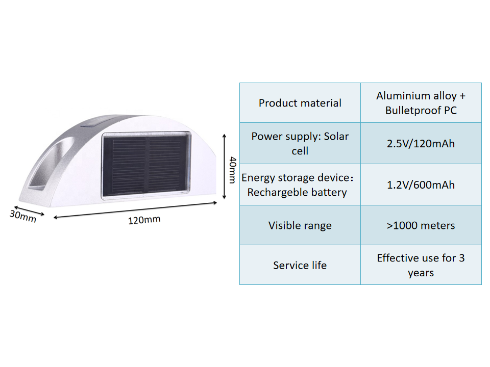 High Reflection Semi-circle Solar Road Stud for Highway Made of Aluminium PC Material
