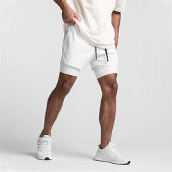 Wholesale Custom Mesh Sweat Compression 2 in 1 Print Designer Nylon Fitness Boxer Gym Workout Sports Cargo Running Men&prime;s Shorts