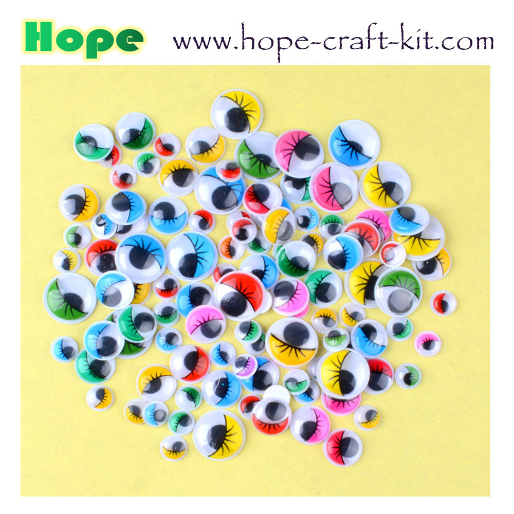 Multi-colored assorted colors plastic adhesive back sticky back googly eyes wiggly eyes for hobbies and kids DIY craft