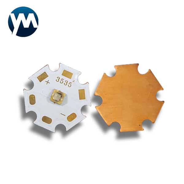 UV LED SMD 3W LED Quarz Chip 20mm Copper Plate Flashlight Curing