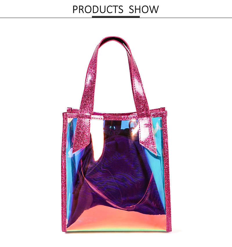 Cold Resistant Clear TPU Holographic Tote Bag With Handle