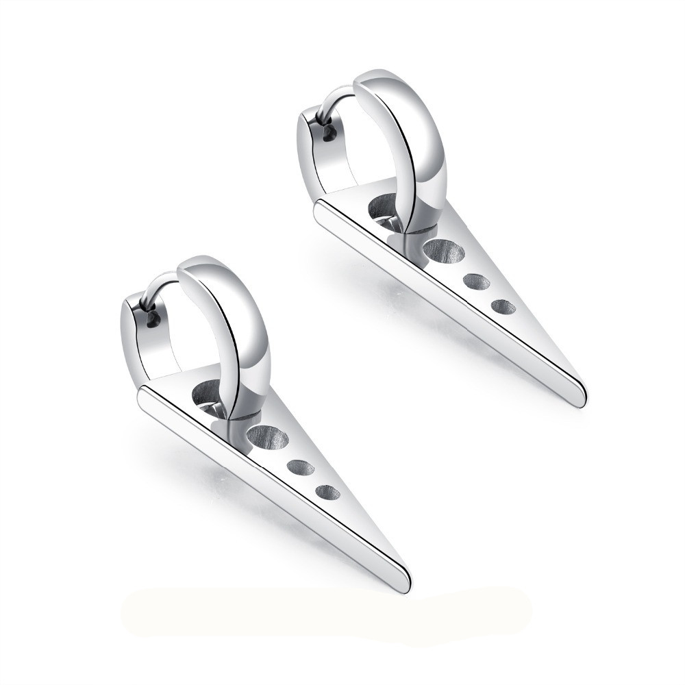 Wholesale Men's Fashion Jewelry Stainless Steel Triangle Hoop Earring