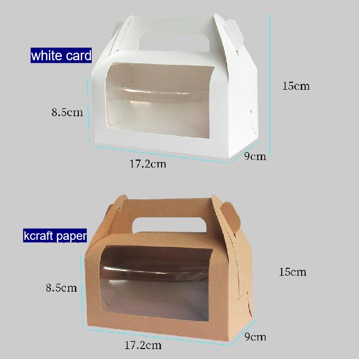Customized Kcraft Paper Folding Cake Box With Window Gift Box and ISO9001 Certified
