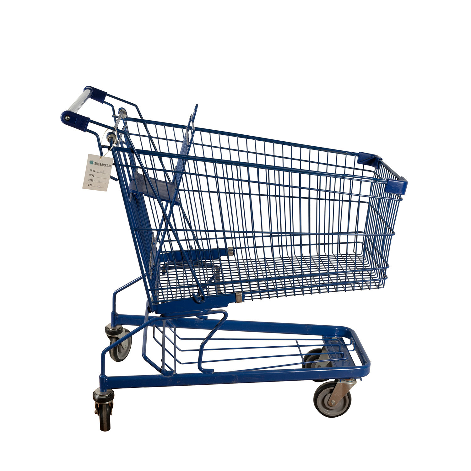 Q195 Steel 150L Supermarket Metal Trolley Cart With Foldable Children Seat