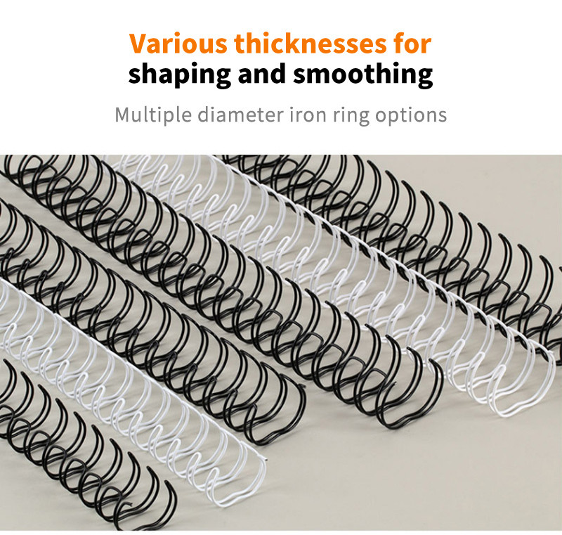 Nylon-Coated double Wire-0 Double Loop Spiral O Double Loop Binding Wire Twin Ring Loop Wire in spools & Pre cut boxes