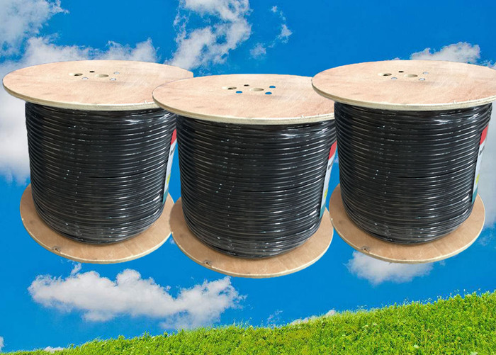 Outdoor UV PE Jacket Siamese Coax Cable PK-75-2-13 2x24x0.2mm CCA Power Wire