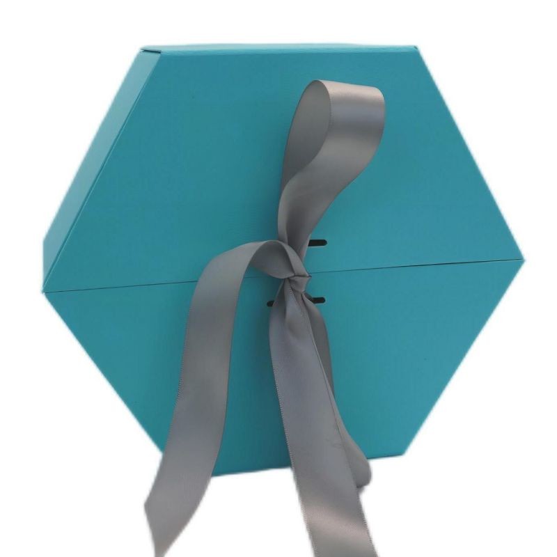 Custom Luxury Fancy Paper Gift Box With Ribbon Matt Lamination UV Coating