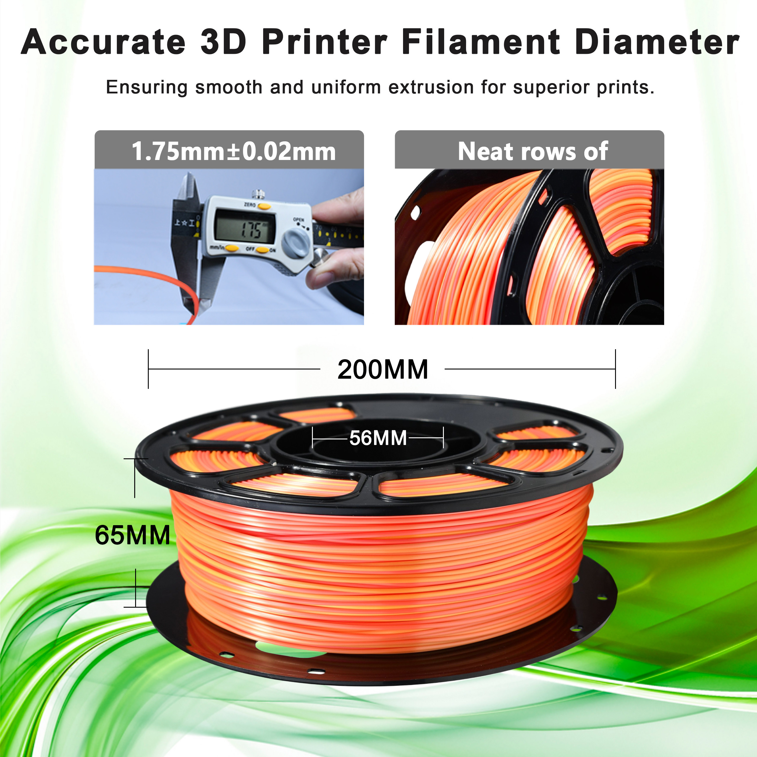 iBOSS High Quality 3D Printer Filament Silk Dual Rose Red Yellow 1.75mm PLA+ Filament