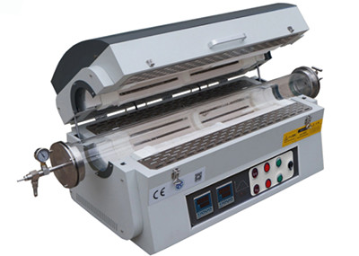 Desktop 1200C Heat Treatment Dual Zones Horizontal Tube Furnace For Lab Research