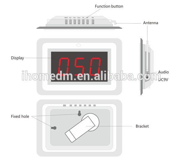 Top sale cheap wireless calling system restaurant table display receiver