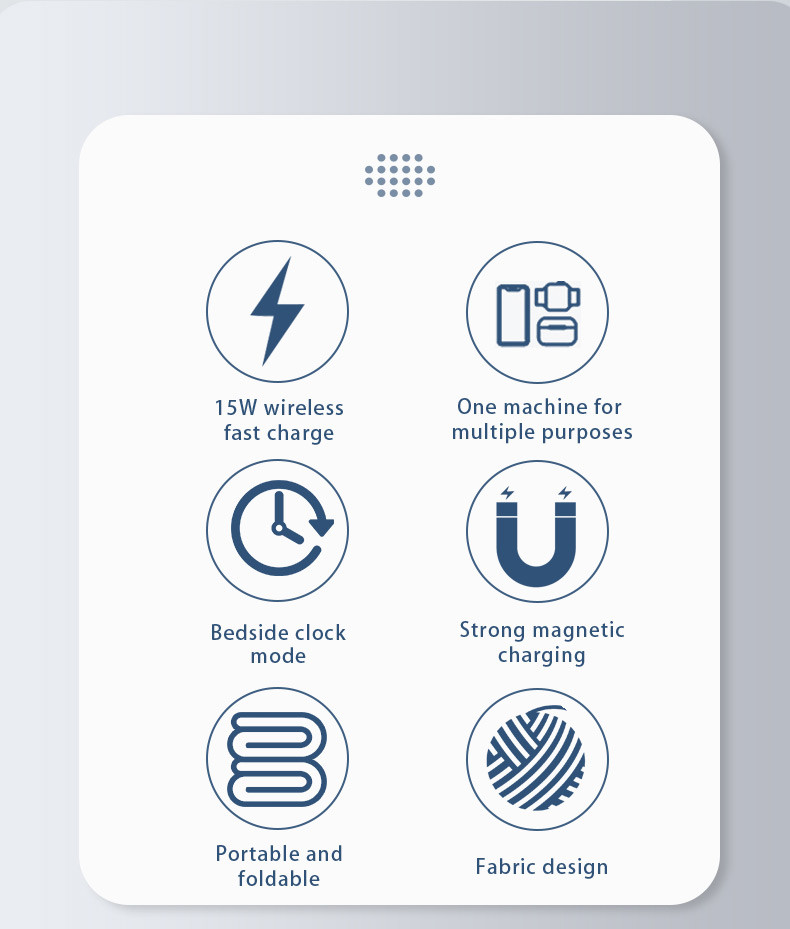 Custom Logo 10W Qi Wireless Charger Pad QC3.0 PD Wireless Station Phone Charger