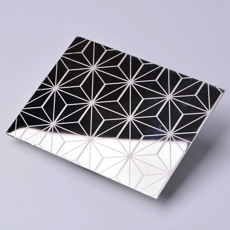 316 Etched Stainless Steel Sheet Plain 600mm - 1500mm Luxury Art Pattern Mirror