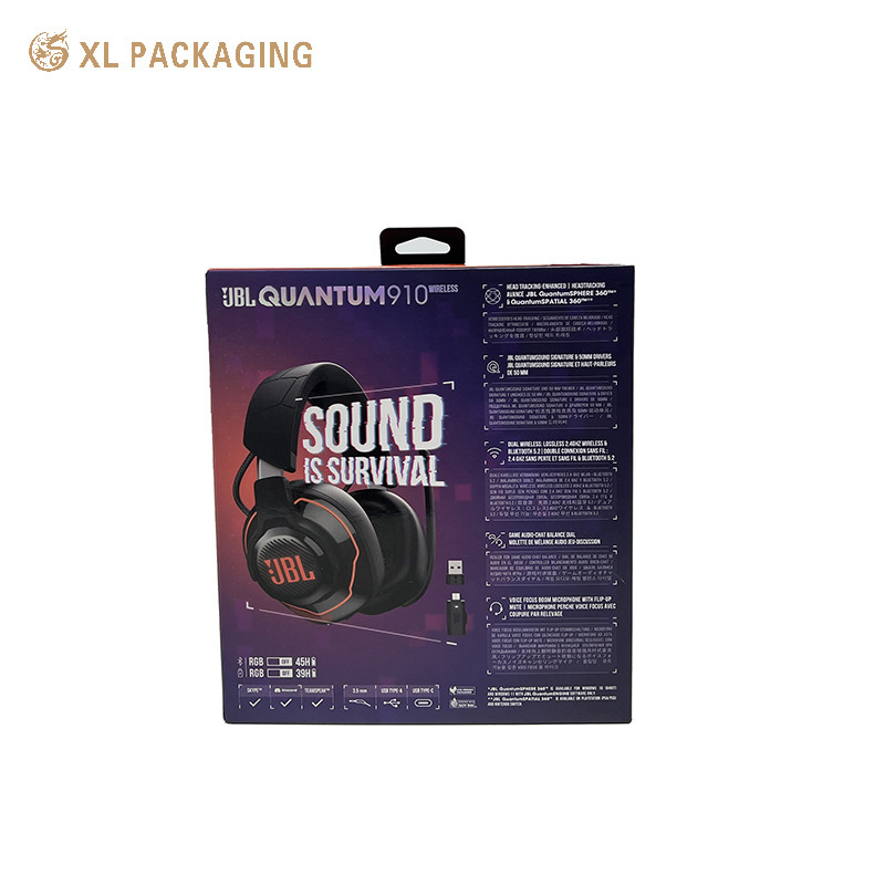 Headphone Earphone Box Custom Printed Logo Corrugated Packaging Box Wireless Headset Paper Box Packaging With Tray