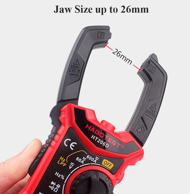 600V AC DC Clamp Multimeter , 6000 Counts True RMS Clamp Multimeter
