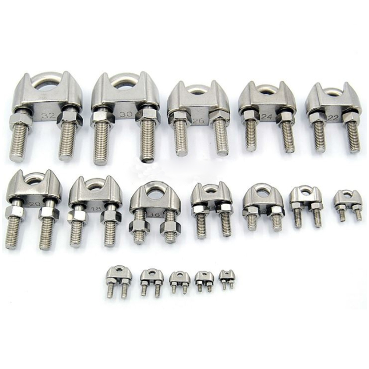 DIN 741 Drop Forged Stainless Steel Wire Rope Clamp For Cable End Connections