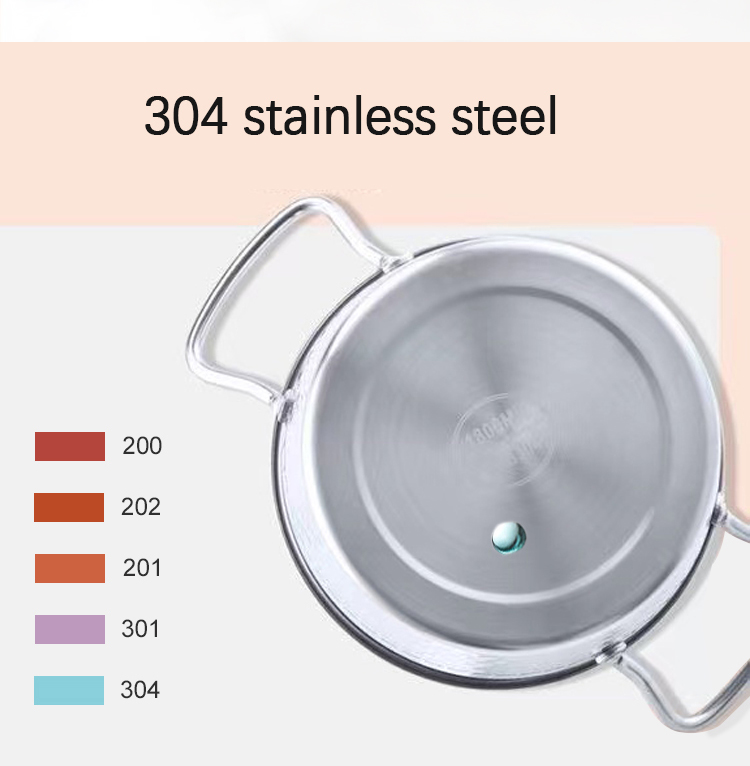 Amazon Top Seller Kitchen Cooking Ware Induction Stainless Steel 304 Korean Cookware Soup Pot