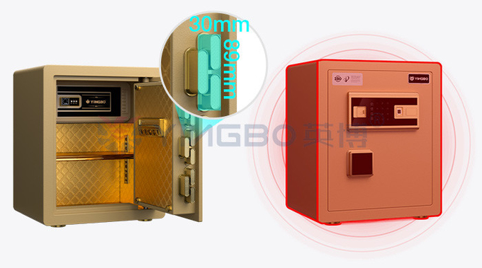 Dual Warning Alarm Home Safe Box Anti-Theft H450mm(Gold)