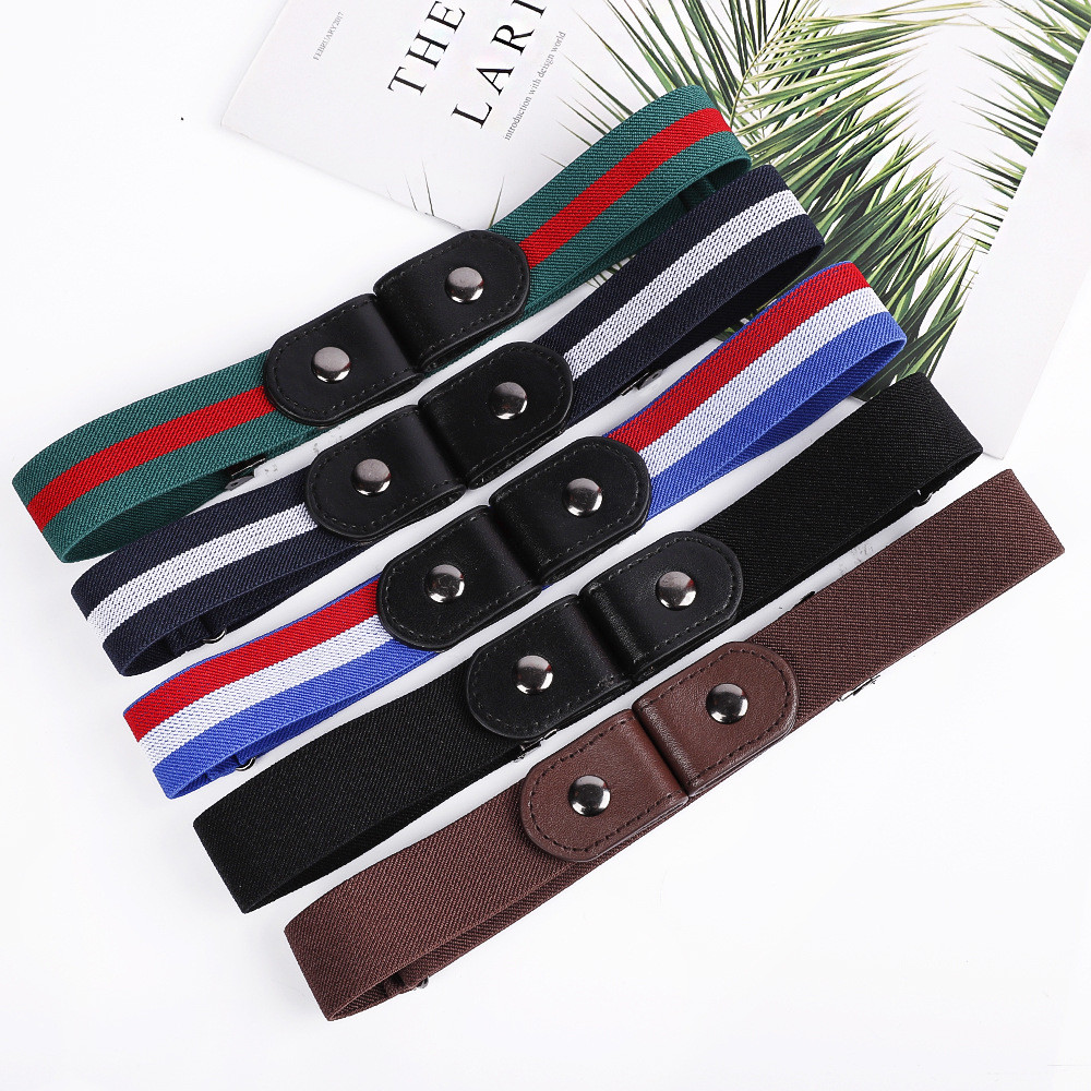 Invisible 3cm Wide Braided Fabric Elastic Belt No Buckle Stretch Belt 60cm
