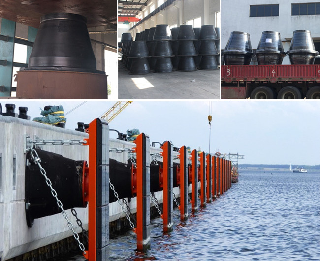 Wear Resistant Natural Rubber Cone Fender Pianc 2002 Standard For Berth