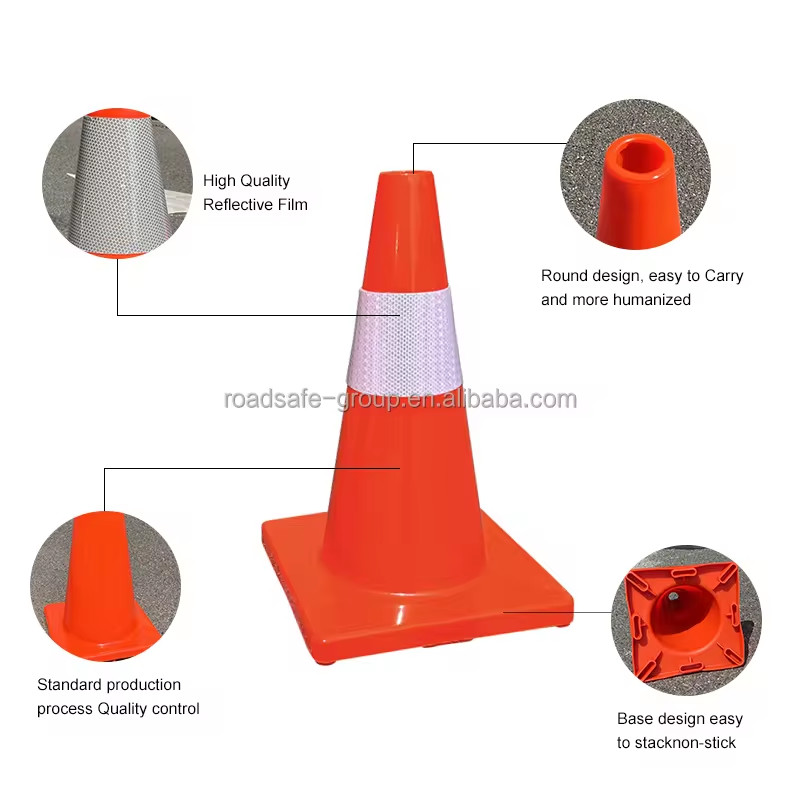 47cm Red Orange Heavy Duty Traffic Cones Traffic Control Cones For Parking Lot