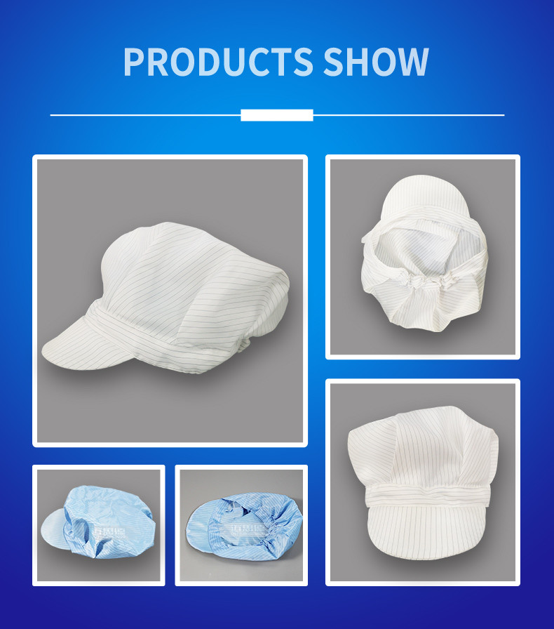 Cleanroom Cap Lint Free Polyester Clean Room Anti Static ESD Cap For Workwear